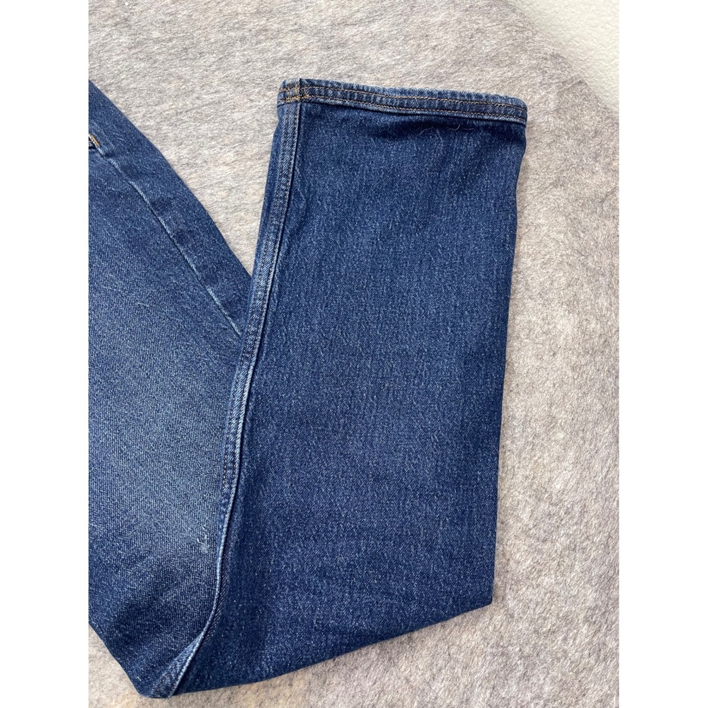 Zara Womens High Waisted Button Fly Straight Leg Patch Pocket Denim Jeans Blue - Picture 12 of 16